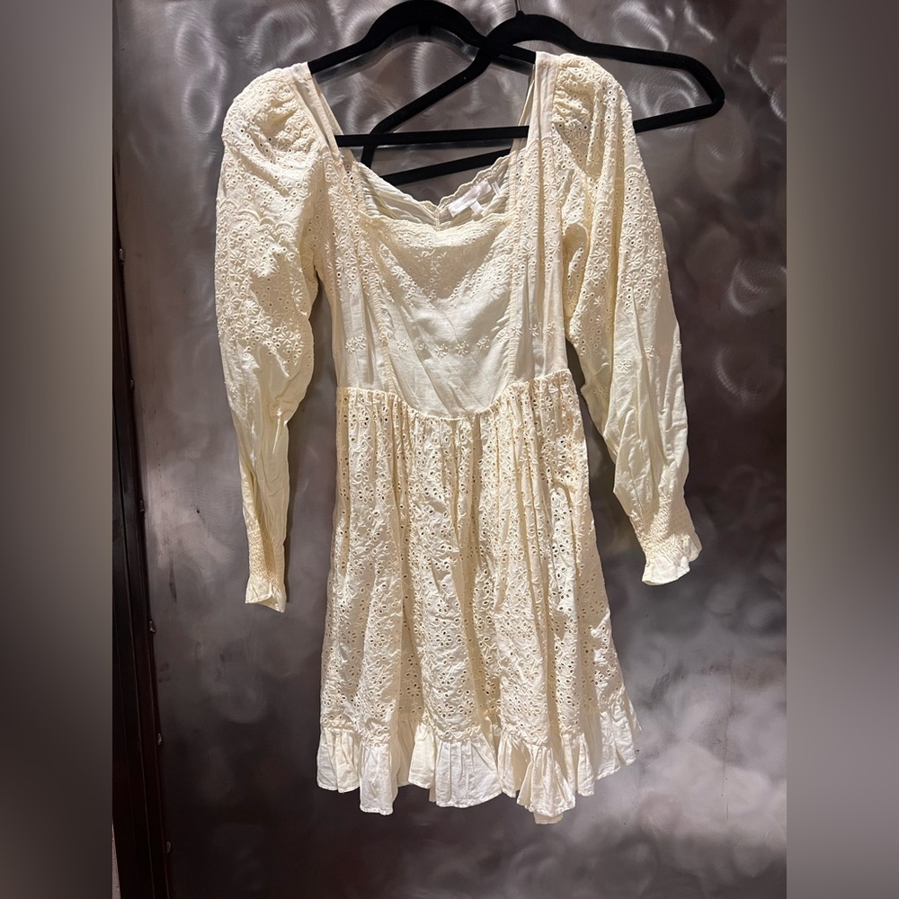 LoveShackFancy Yellow Eyelet Dress Sz 4